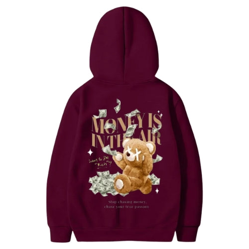 “Money Is in the Air” Teddy Graphic Hoodie – Unisex Winter Streetwear,
