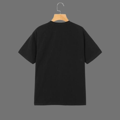 Black Casual T-Shirt with Neon “Level” Graphic Print