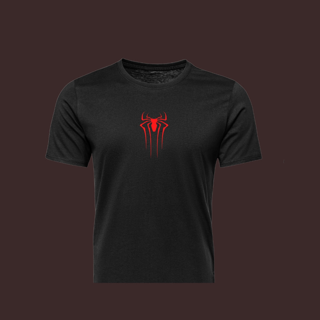 Black Oversized Spider Graphic T-Shirt (PUFF PRINT)