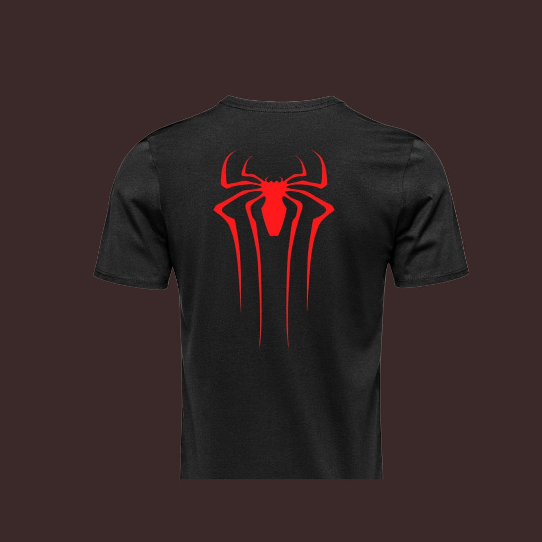 Black Oversized Spider Graphic T-Shirt (PUFF PRINT)