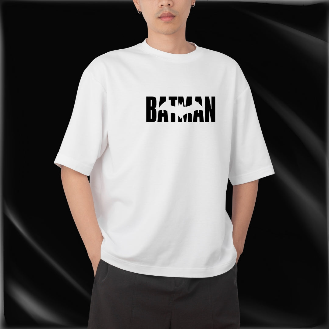 Batman Graphic Comic Style Oversized T-Shirt – White