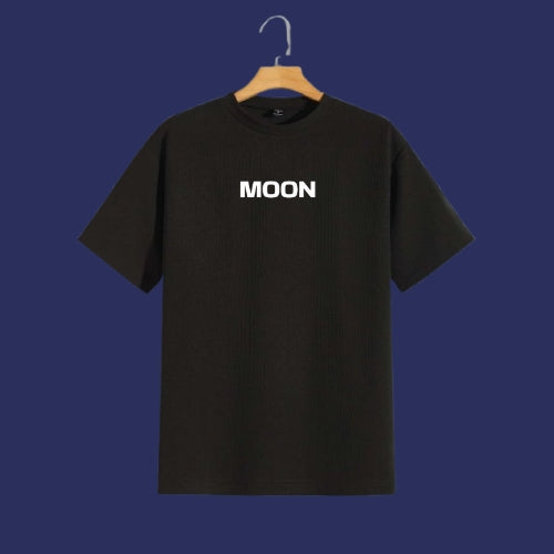 Astronaut "Mow the Moon" Graphic Black T-Shirt