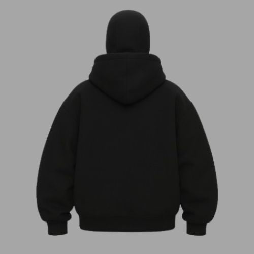 Black Mask Zip-Up Hoodie – Streetwear Essential
