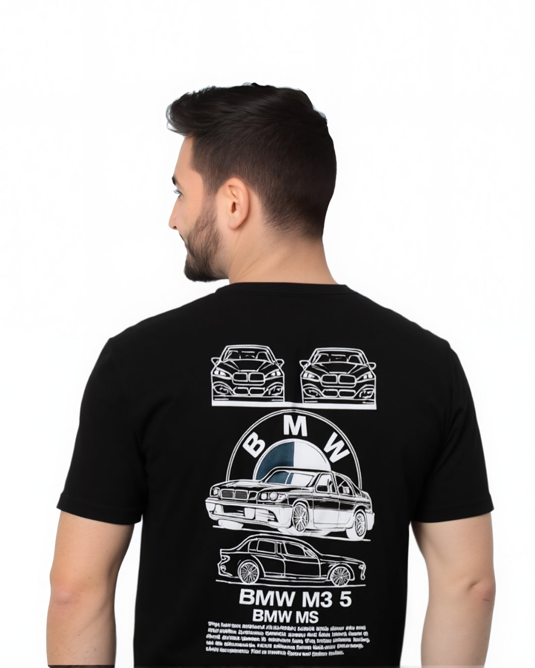 BMW M5 Graphic T-Shirt for Men - Car Lover Tee - Cotton Casual Black T-Shirt - Sports Car Print