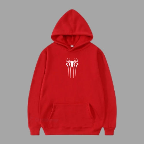Spider Logo Couple Hoodies – Red & Black Edition