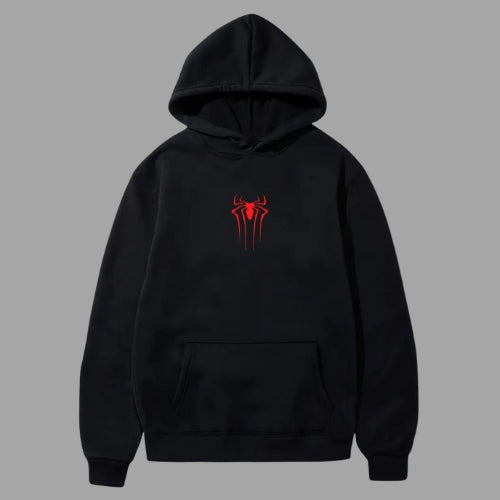Spider Logo Couple Hoodies – Red & Black Edition