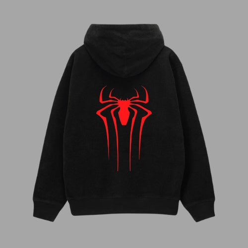 Spider Logo Couple Hoodies – Red & Black Edition
