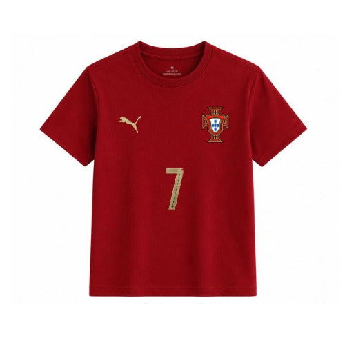 Portugal Cristiano Ronaldo #7 Red Football T-Shirt | Premium Cotton Tee
