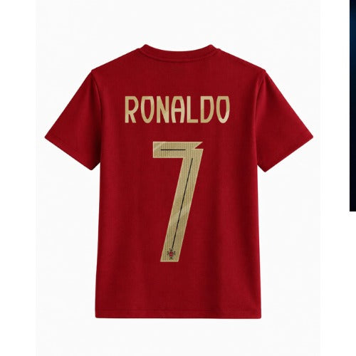 Portugal Cristiano Ronaldo #7 Red Football T-Shirt | Premium Cotton Tee