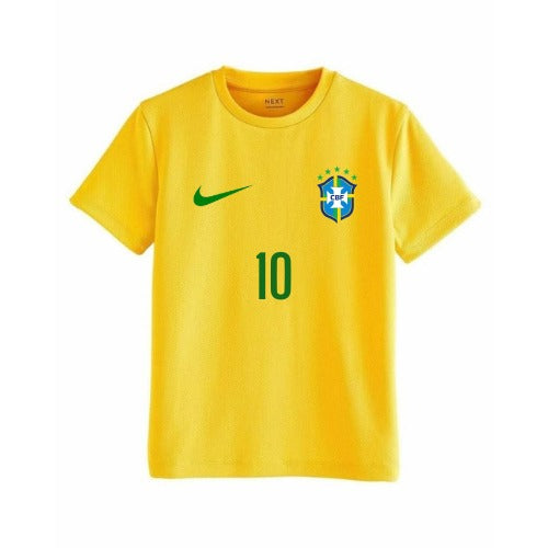 Brazil #10 Yellow Football T-Shirt | Premium Cotton Fan Edition