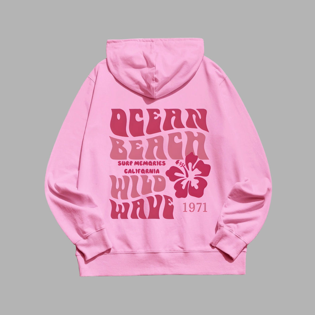 Ocean Beach Wild Wave Hoodie – 1971 Retro California Surf Style