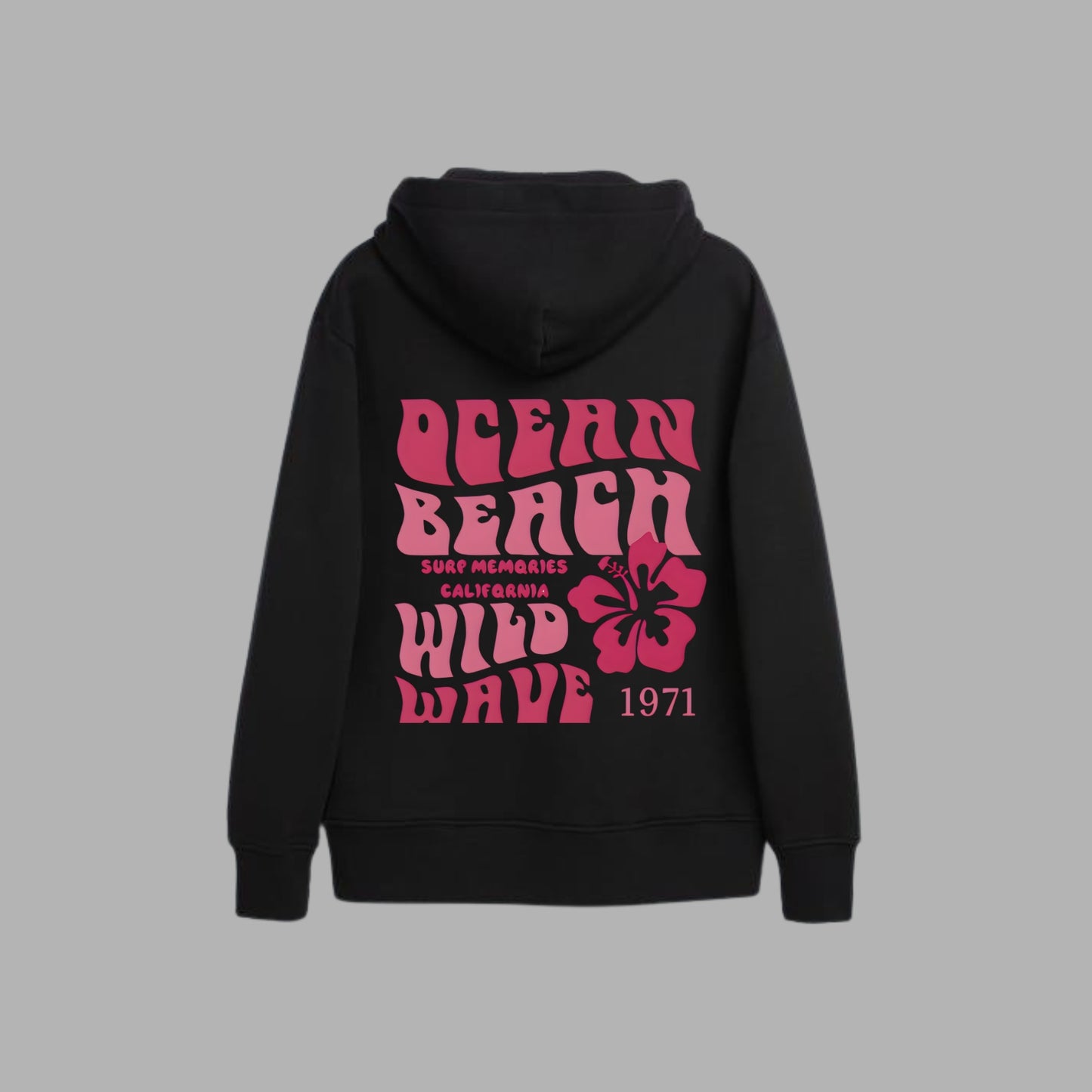 Ocean Beach Wild Wave Hoodie – 1971 Retro California Surf Style