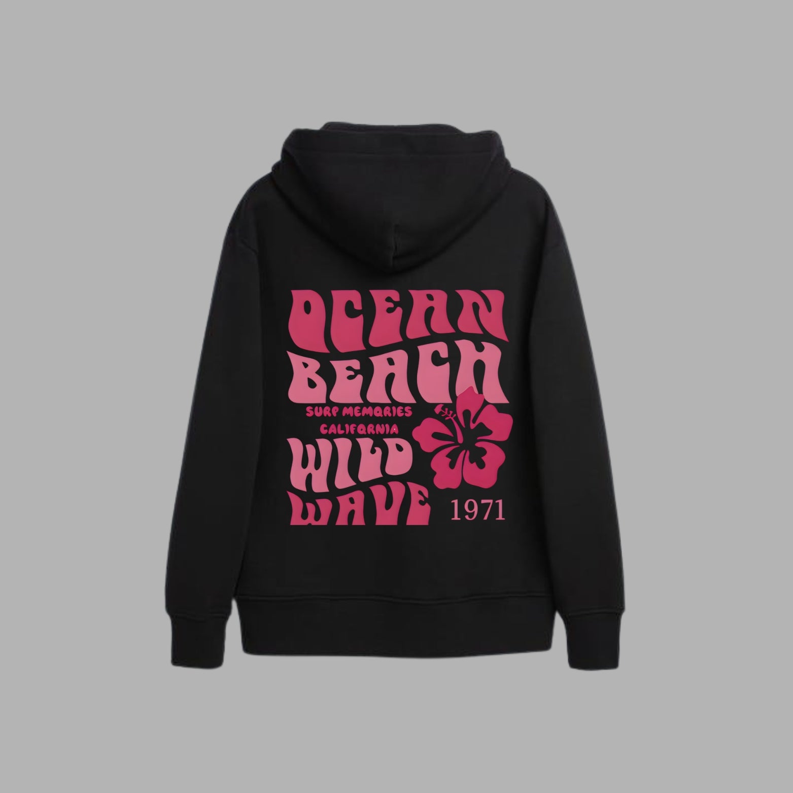 Ocean Beach Wild Wave Hoodie – 1971 Retro California Surf Style
