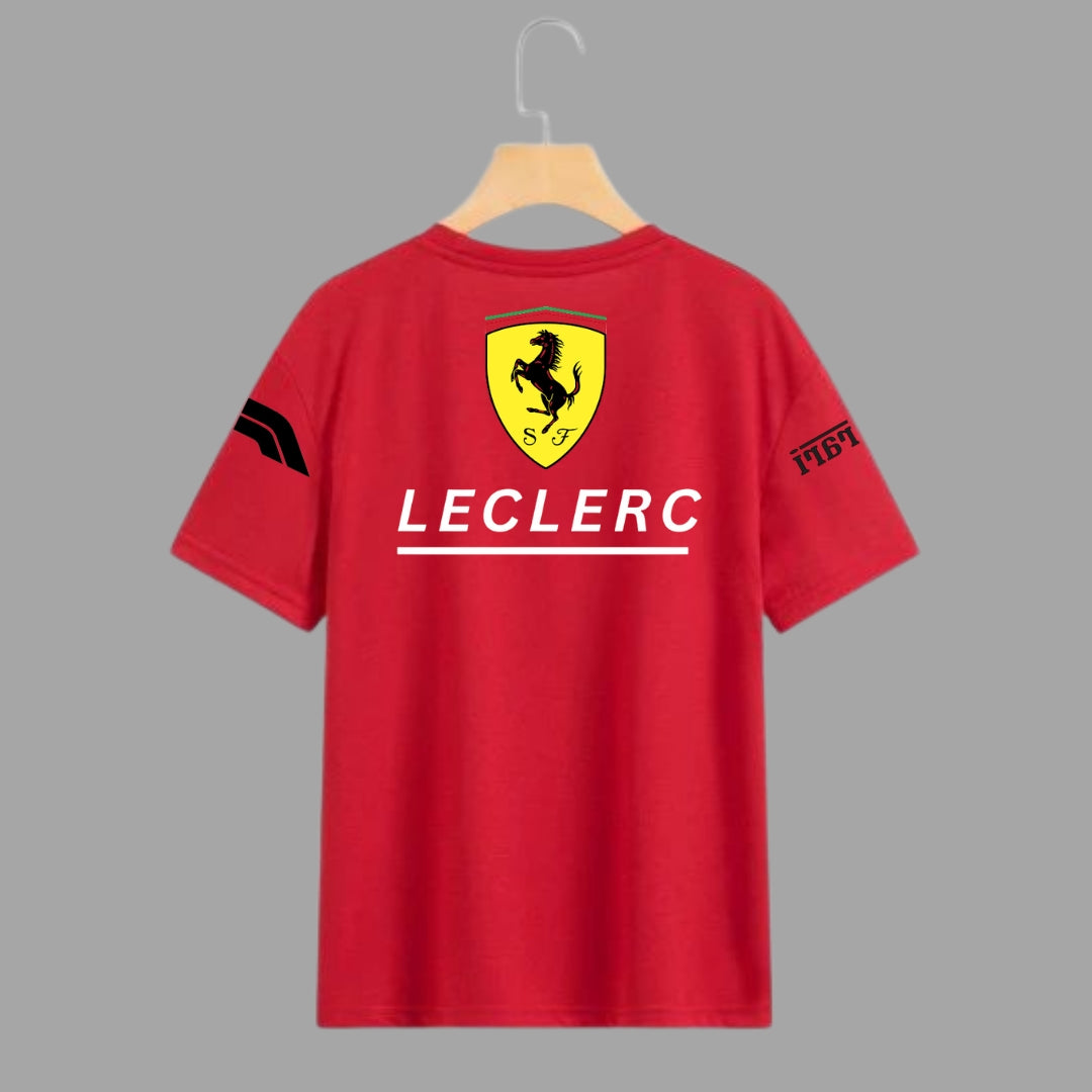 Ferrari Team Red Graphic T-Shirt | Leclerc Edition Sports Tee