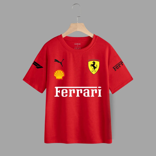 Ferrari Team Red Graphic T-Shirt | Leclerc Edition Sports Tee