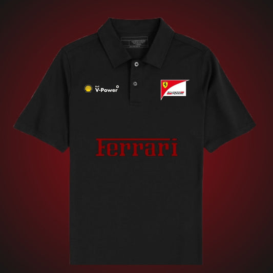 Ferrari Black Polo Shirt for Men | Premium Cotton Polo Tee